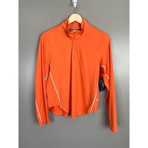 Golftini nylon long sleeve quarter zip polo small golf tennis‎ prep orange